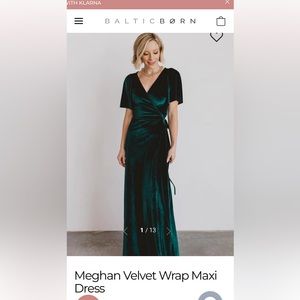 Meghan Velvet Wrap Maxi Dress Small Baltic Born